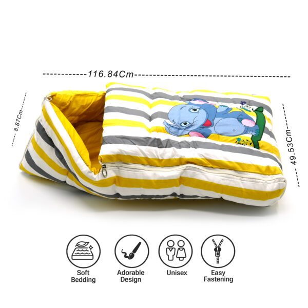 Tumblo Baby Sleeping Bag – “Elephant” Cartoon Edition (0–12 Months, 116.84 × 49.53 × 8.87 cm) - Image 4