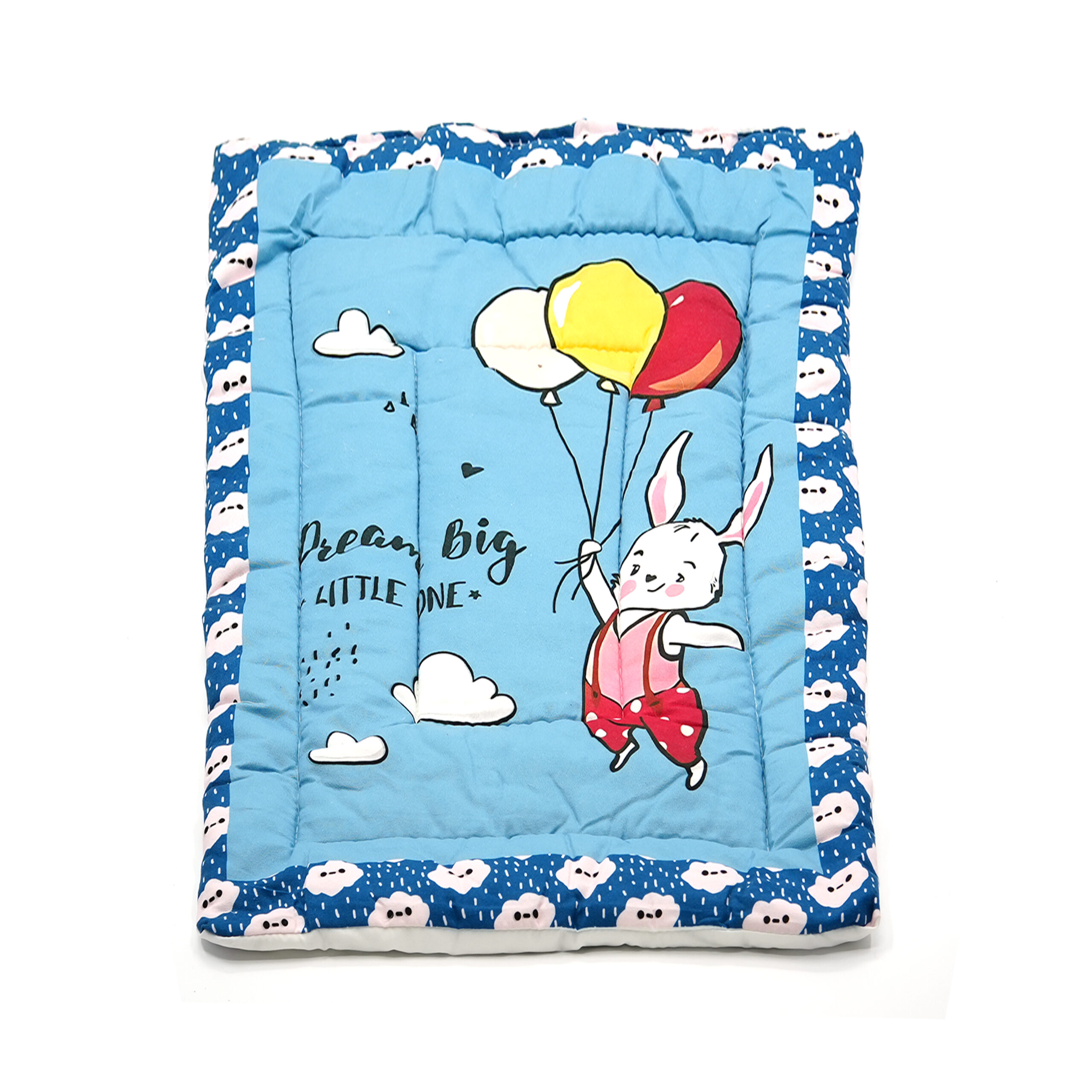 Tumblo Baby Sleeping Mattress – Soft Cotton Pad with Adorable Bunny & Balloons Design (76 x 51 x 2 cm | 30 x 20 x 0.8 inches)