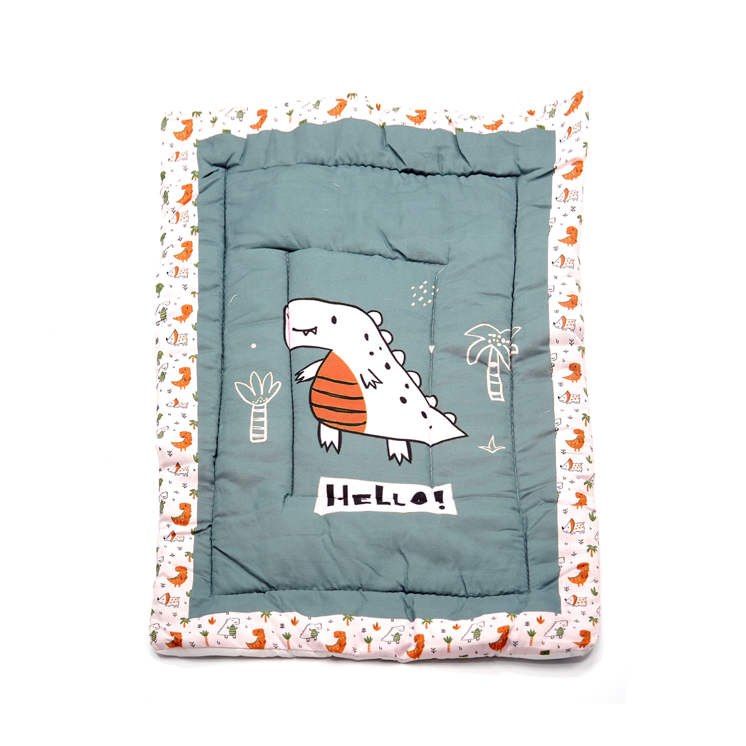 Tumblo Baby Sleeping Mattress - 100% Cotton, Dino Print, 76x51x2 cm (30x20x0.8 inches)