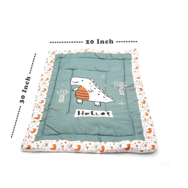 Tumblo Baby Sleeping Mattress - 100% Cotton, Dino Print, 76x51x2 cm (30x20x0.8 inches) - Image 2