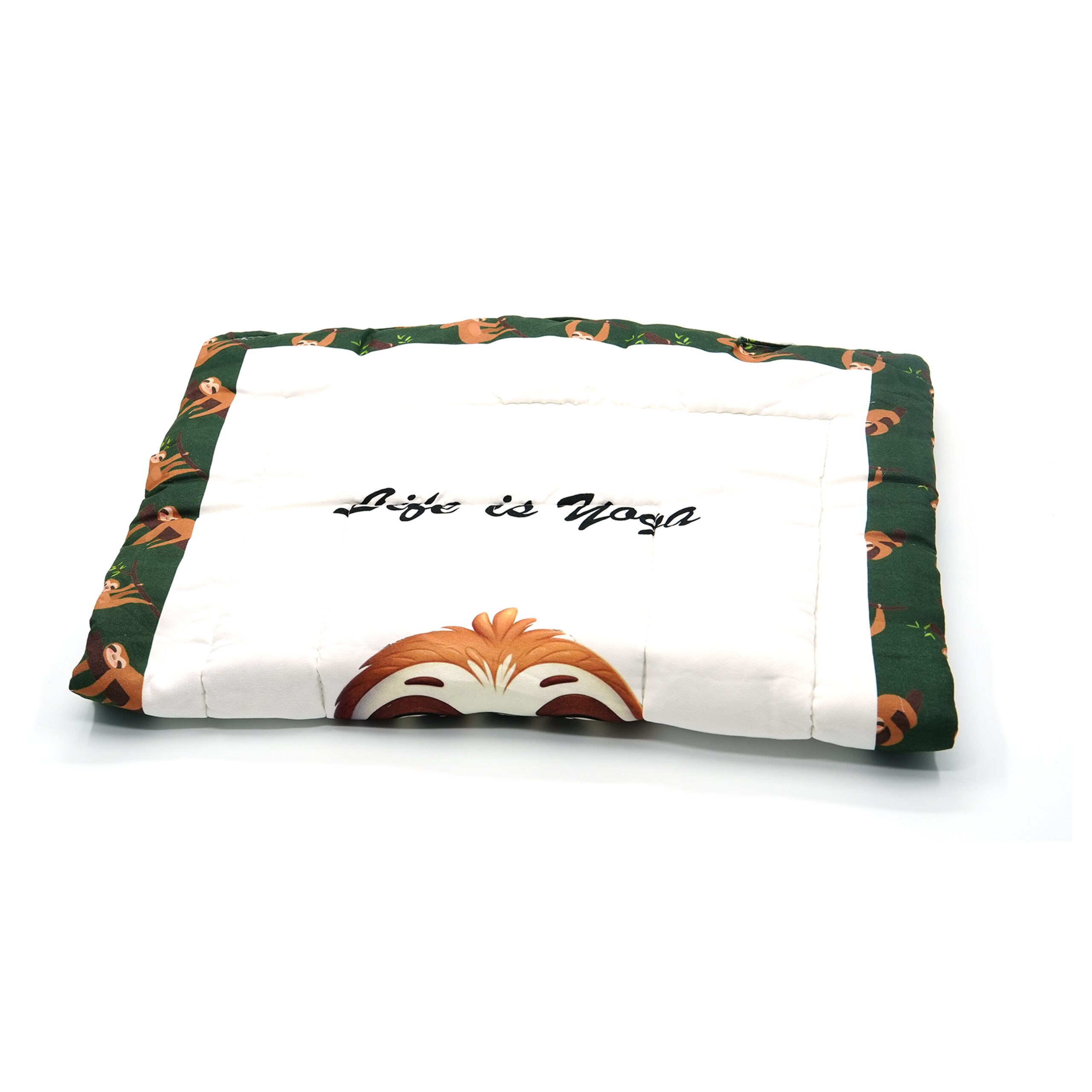 Tumblo Baby Sleeping Mattress – 100% Cotton, 76x51x2 cm (30x20x0.8 inches) – Cute Sloth Yoga Design - Image 3