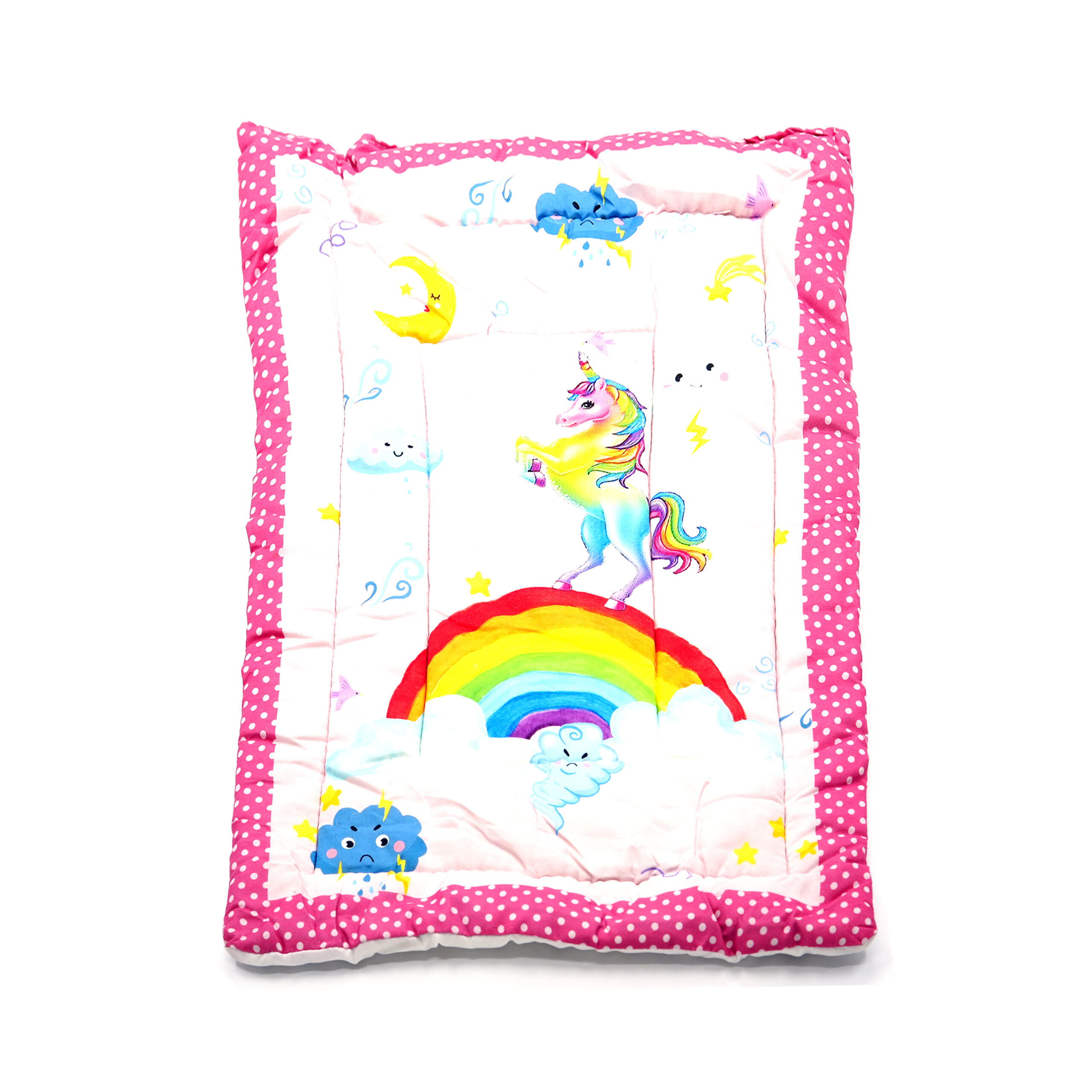 Tumblo Baby Sleeping Mattress – Soft Cotton Pad with Colorful Unicorn & Rainbow Design, 76x51x2 cm (30x20x0.8 inches)