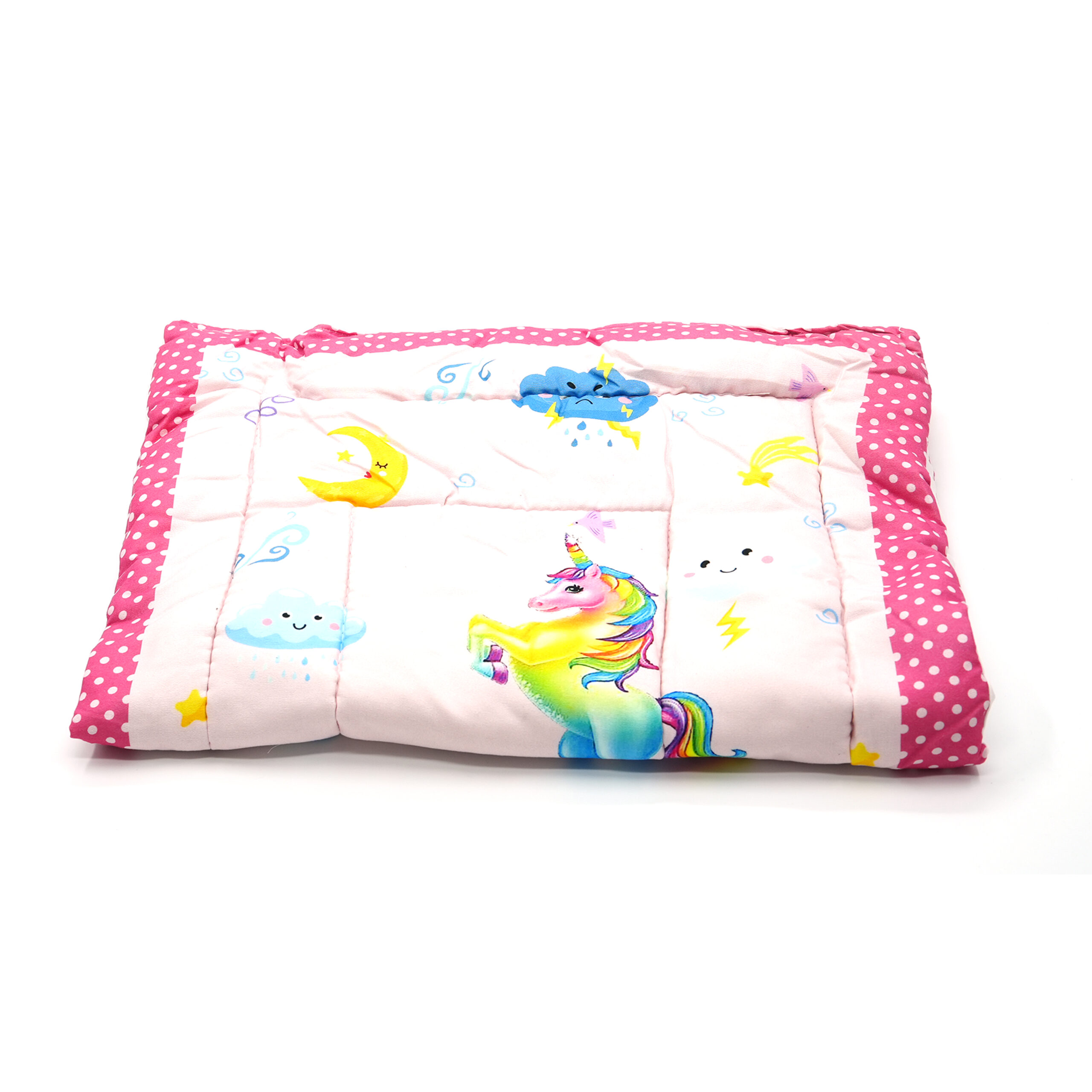 Tumblo Baby Sleeping Mattress – Soft Cotton Pad with Colorful Unicorn & Rainbow Design, 76x51x2 cm (30x20x0.8 inches) - Image 3