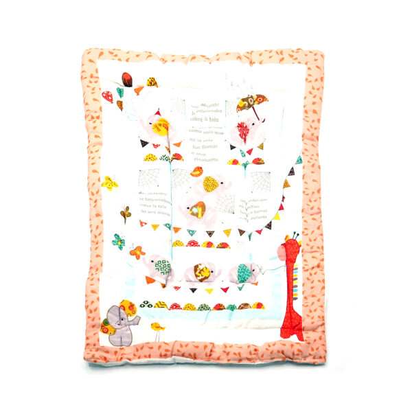 Tumblo 100% Cotton Baby Sleeping Mattress – Elephant & Giraffe Jungle Story Design (76 x 51 x 2 cm) - Image 2