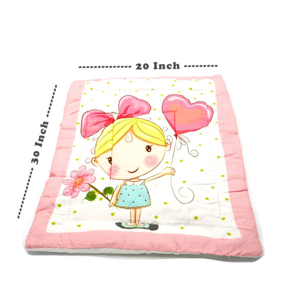 Tumblo 100% Cotton Baby Sleeping Mattress – Girl with Heart Balloon Design (76 x 51 x 2 cm) - Image 3