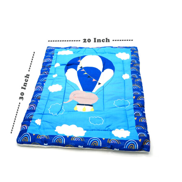 Tumblo 100% Cotton Baby Sleeping Mattress – Hot Air Balloon & Elephant Design (76 x 51 x 2 cm) - Image 3