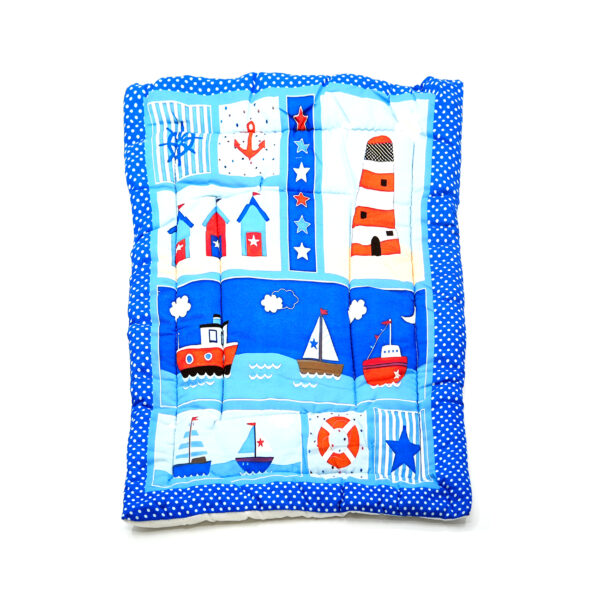 Tumblo 100% Cotton Baby Sleeping Mattress – Nautical Theme with Lighthouse & Sailboats (76 x 51 x 2 cm) - Image 2