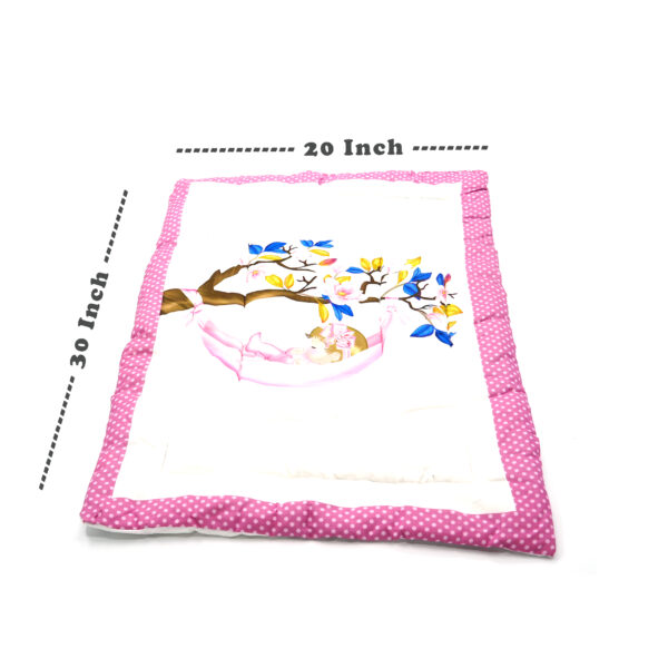 Tumblo 100% Cotton Baby Sleeping Mattress – Pink Tree Hammock Design (76 x 51 x 2 cm) - Image 3