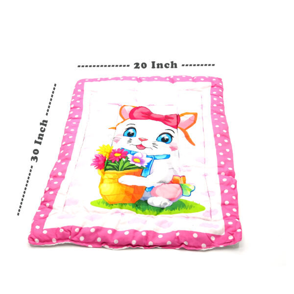 Tumblo Baby Sleeping Mattress – Cute Kitty with Flowers Print | 100% Cotton | 76x51x2 cm (30x20x0.8 in) - Image 3
