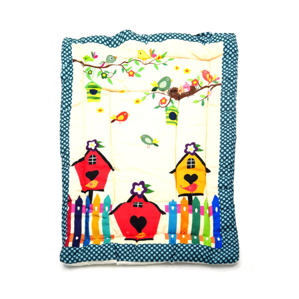 Tumblo Baby Sleeping Mattress – Birdhouse & Birds Print | 100% Cotton | 76x51x2 cm (30x20x0.8 in) - Image 2