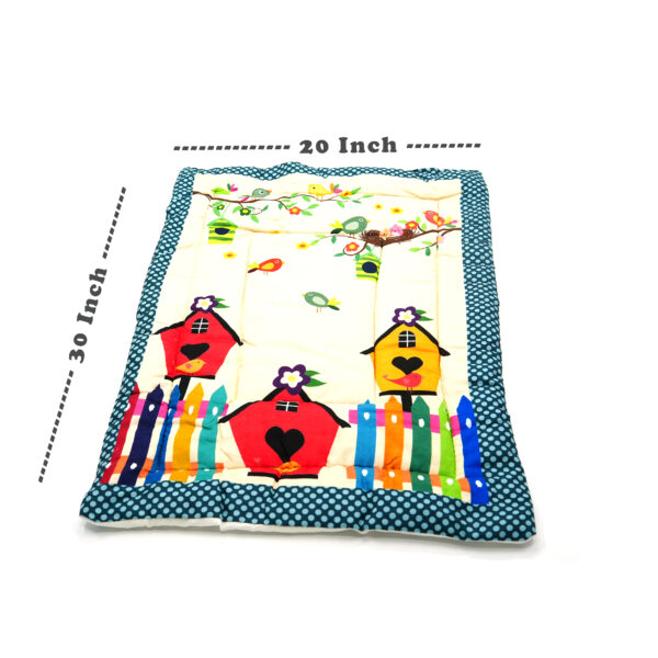 Tumblo Baby Sleeping Mattress – Birdhouse & Birds Print | 100% Cotton | 76x51x2 cm (30x20x0.8 in) - Image 3