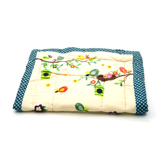 Tumblo Baby Sleeping Mattress – Birdhouse & Birds Print | 100% Cotton | 76x51x2 cm (30x20x0.8 in)