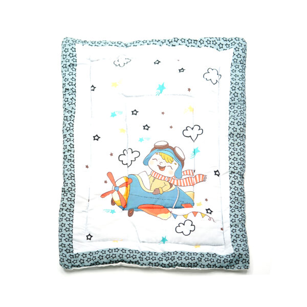 Tumblo Baby Sleeping Mattress – Airplane & Pilot Print | 100% Cotton | 76x51x2 cm (30x20x0.8 in) - Image 2