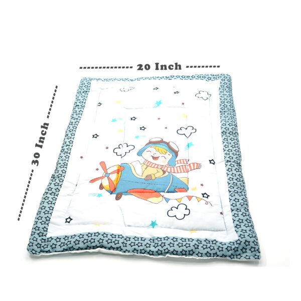 Tumblo Baby Sleeping Mattress – Airplane & Pilot Print | 100% Cotton | 76x51x2 cm (30x20x0.8 in) - Image 3