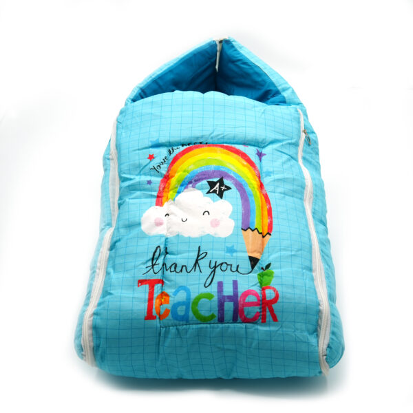 Tumblo Baby Sleeping Bag – Soft & Cozy Cotton with Rainbow Teacher Print (0–12 Months, 116.84 × 49.53 × 8.87 cm) - Image 2