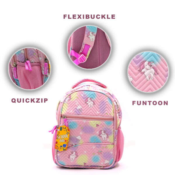 Tumblo Cute Unicorn pink School Bag(6-9 yrs,30 X 16 X 40.62 cm) - Image 5