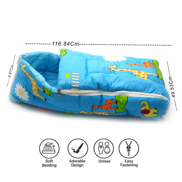 Tumblo Baby Sleeping Bag – Soft & Cozy Cotton with Giraffe Cartoon Print (0–12 Months, 116.84 × 49.53 × 8.87 cm) - Image 4