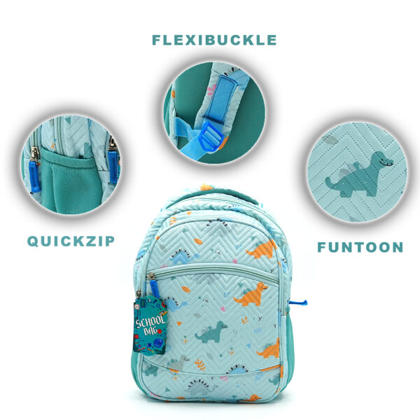 Tumblo Cute mini dino blue School Bag(6-9 yrs,30 X 16 X 40.62 cm) - Image 5