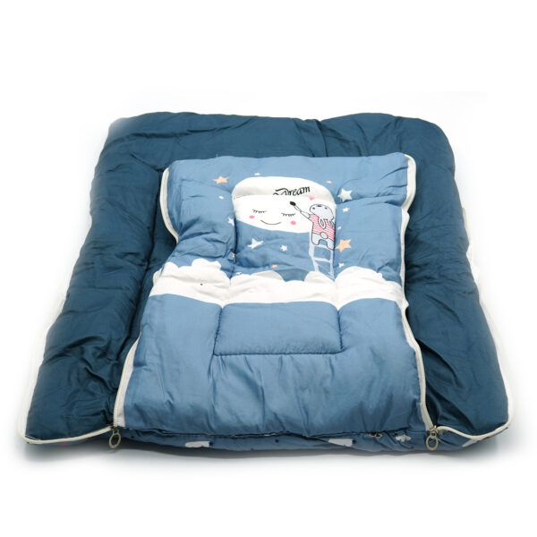 Tumblo Baby Sleeping Bag – Soft & Cozy Cotton with Moon & Cloud Cartoon Print (0–12 Months, 116.84 × 49.53 × 8.87 cm) - Image 2