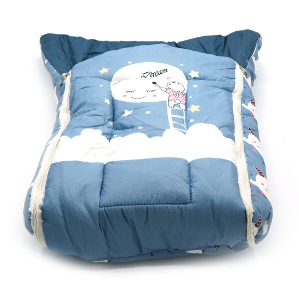 Tumblo Baby Sleeping Bag – Soft & Cozy Cotton with Moon & Cloud Cartoon Print (0–12 Months, 116.84 × 49.53 × 8.87 cm) - Image 4
