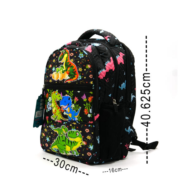 Tumblo Cute Little Dino Black School Bag(6-9 yrs,30 X 16 X 40.62 cm) - Image 6