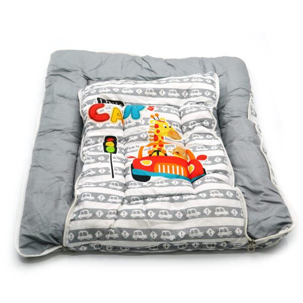 Tumblo Baby Sleeping Bag – Soft & Cozy Cotton with Grey Car & Giraffe Cartoon Print (0–12 Months, 116.84 × 49.53 × 8.87 cm) - Image 2