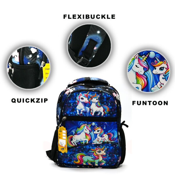 Tumblo Black Unicorn School Bag(6-9 yrs,30 X 16 X 40.62 cm) - Image 5