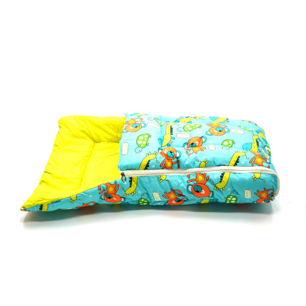 Tumblo Baby Sleeping Bag – Soft Cotton with Aqua Green Jungle Theme & Cute Animal Prints (0–12 Months, 116.84 × 49.53 × 8.87 cm) - Image 3