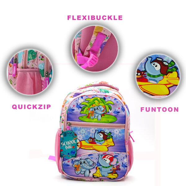 Tumblo pink Cute Little Elephant School Bag(6-9 yrs,30 X 16 X 40.62 cm) - Image 5