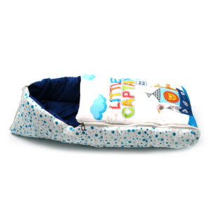 Tumblo Baby Sleeping Bag – “Little Captain” Nautical Theme with Animal Prints (0–12 Months, 116.84 × 49.53 × 8.87 cm)