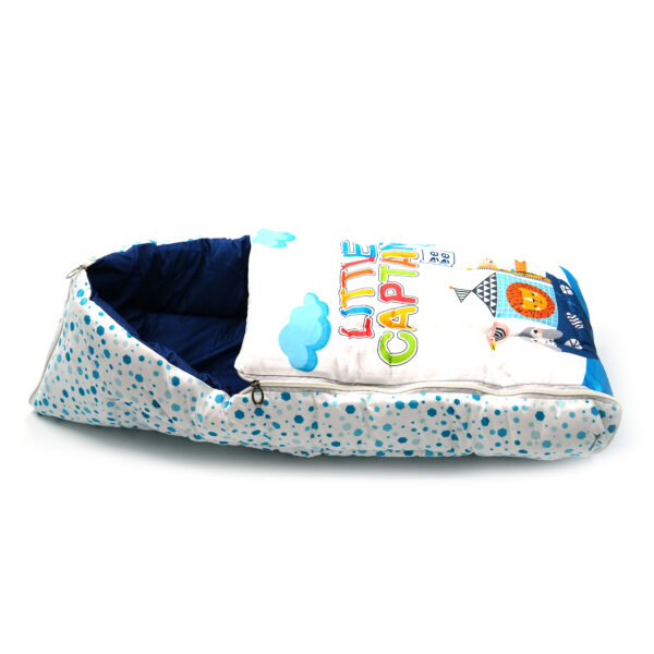 Tumblo Baby Sleeping Bag – “Little Captain” Nautical Theme with Animal Prints (0–12 Months, 116.84 × 49.53 × 8.87 cm)